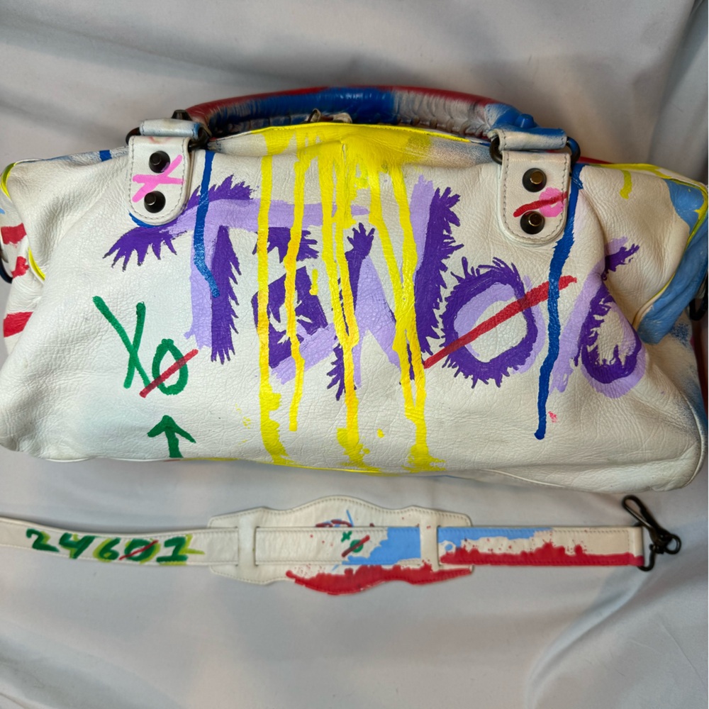 Custom painted Balenciaga city bag (custom painted 1 of 1) - Picture 3 of 7